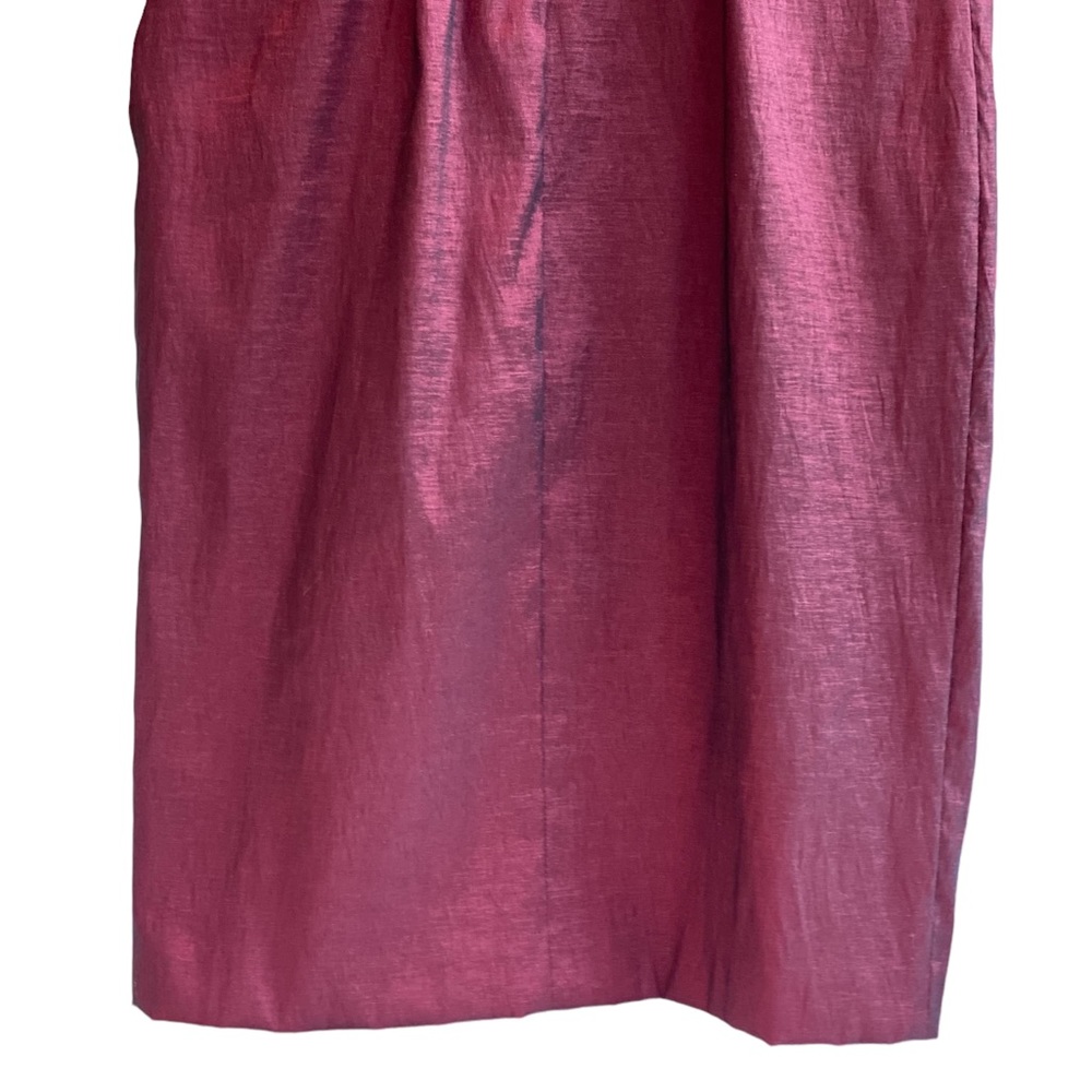 Frank Lyman Taffeta Zip-Front Dress, Burgundy, size 0 - Picture 11 of 16